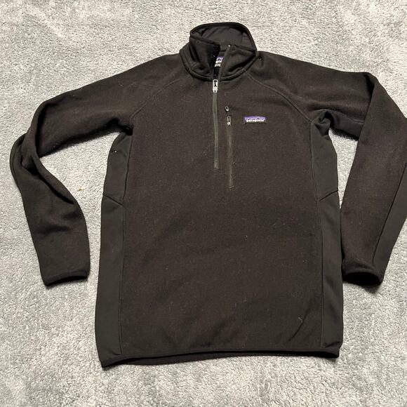 Patagonia Better Sweater Mens Medium Fleece Quarter Zip Pullover Black - Picture 1 of 9